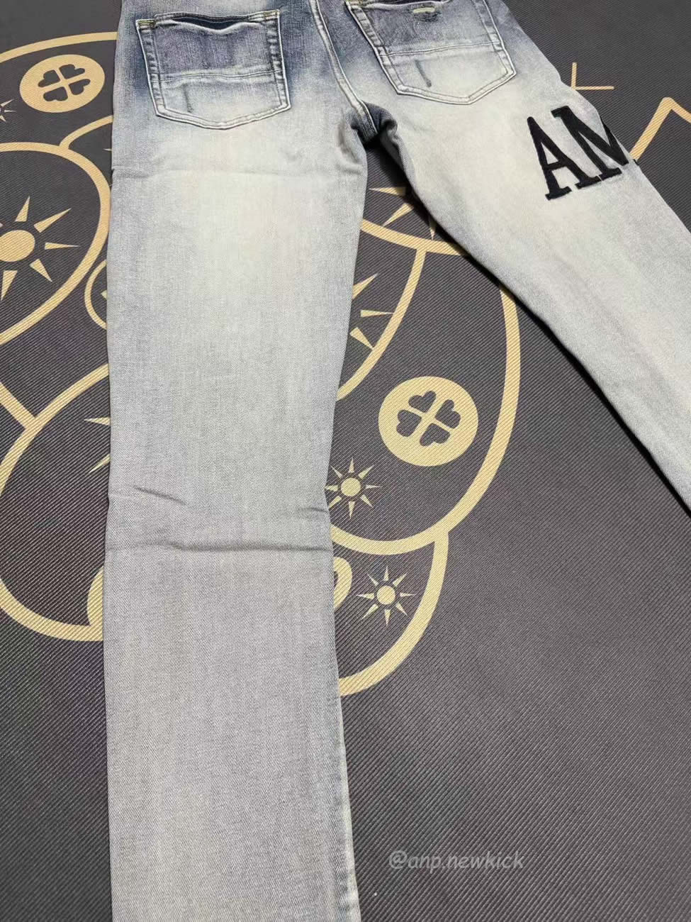 Amiri Jeans Men Letters Trousers Repair Low Rise Skinny (2) - www.newkick.vip